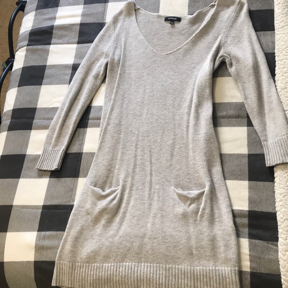 Grey sweater dress